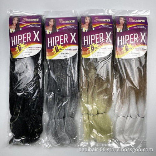 Synthetic Hair Braid 24inch 41inch 82inch ombre braiding hair Super 6X 400g jumbo braid